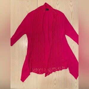 Vibrant Pink Asymmetrical Cardigan